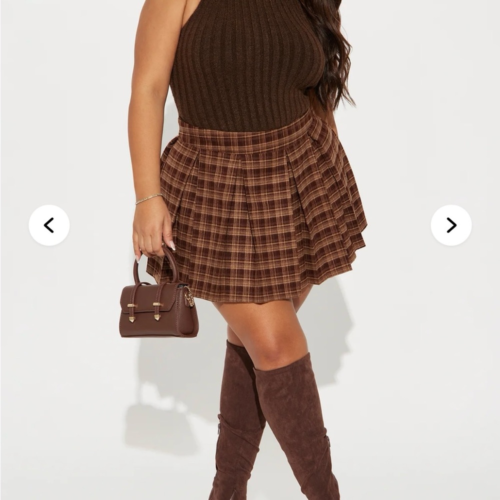 Plaid Brown Skirt